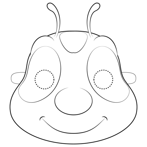 Caterpillar Mask Coloring Page